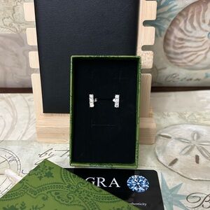 Moissanite & Sterling Silver Stud Earrings